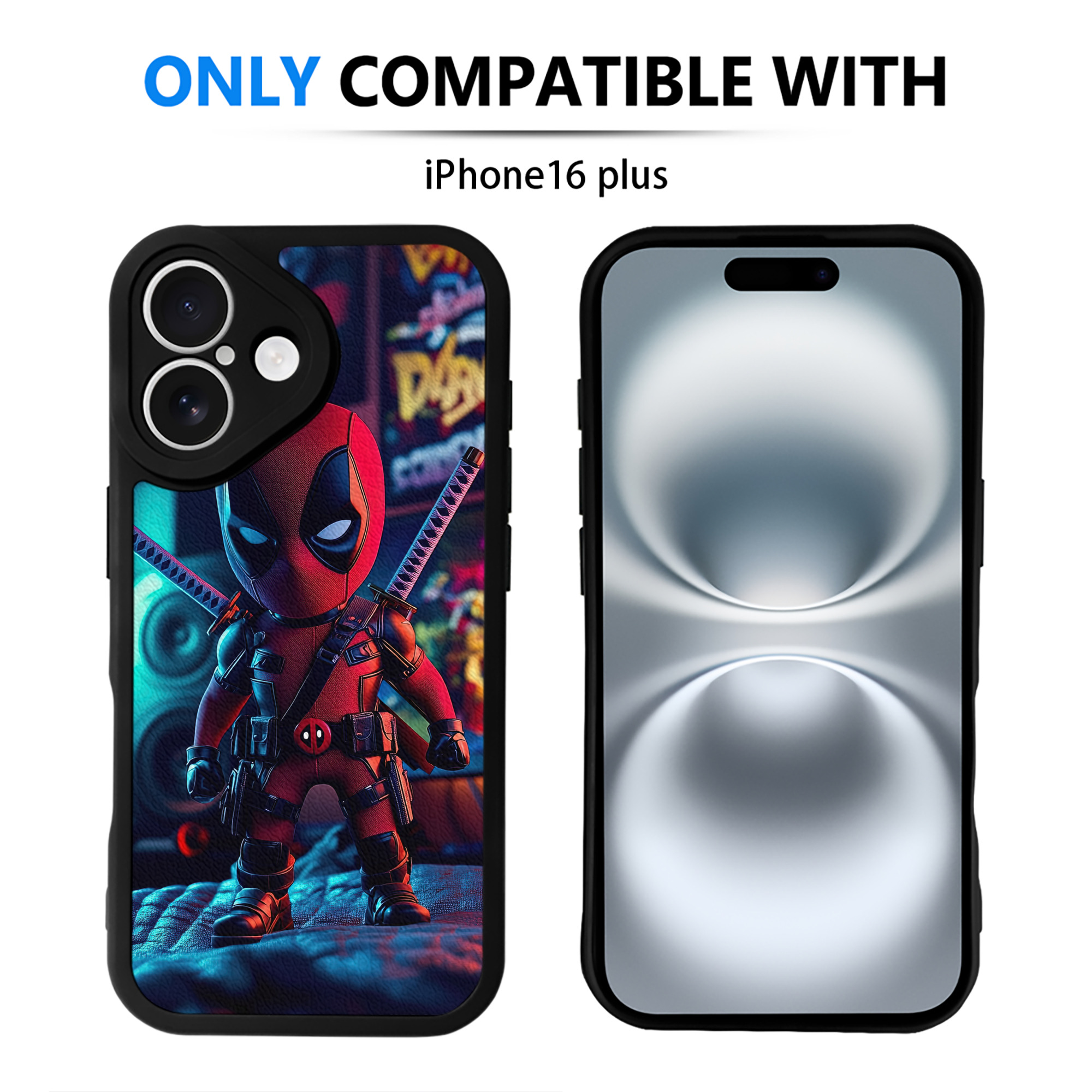 （画像用） Deadpool デッドプール 【iPhone 16シリーズ対応】シリコンスマホケース（レザー調） 材質：シリコン